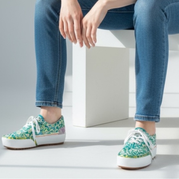 Vans Era Stacked Platform Teal Yellow Purple Low Sneakers Size 6 - Picture 2 of 12